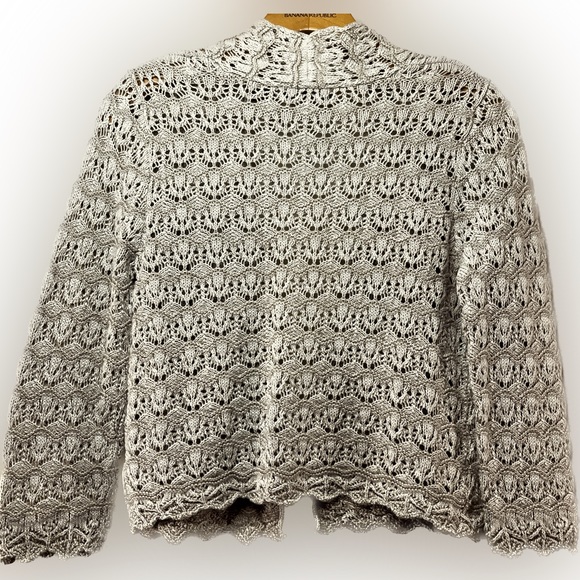 Jeanne Pierre Open Front Knit Cardigan Size Small Cream colored - Picture 3 of 9